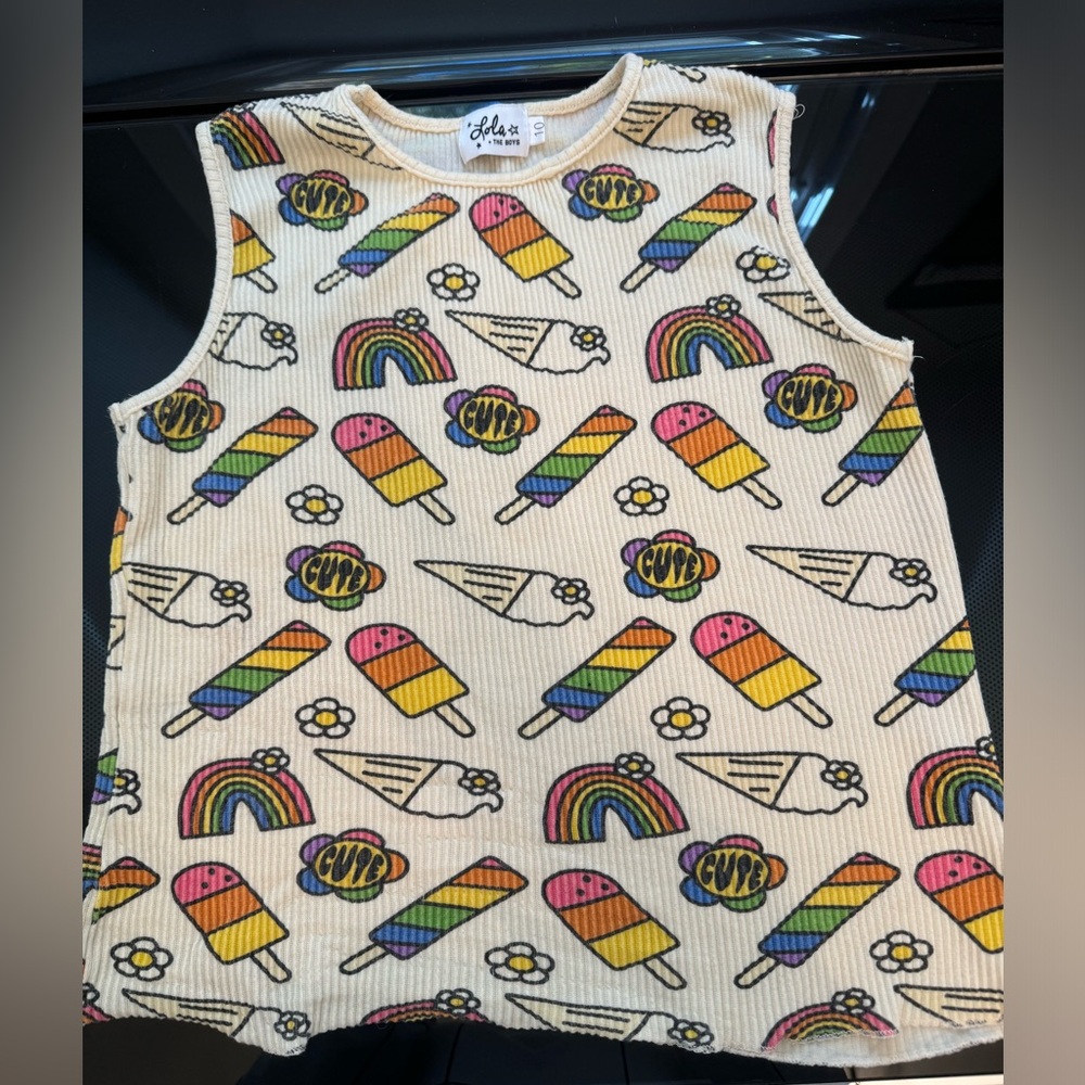 Lola + The Boys Cream Popsicle and Rainbow Tank Top and Pant Set